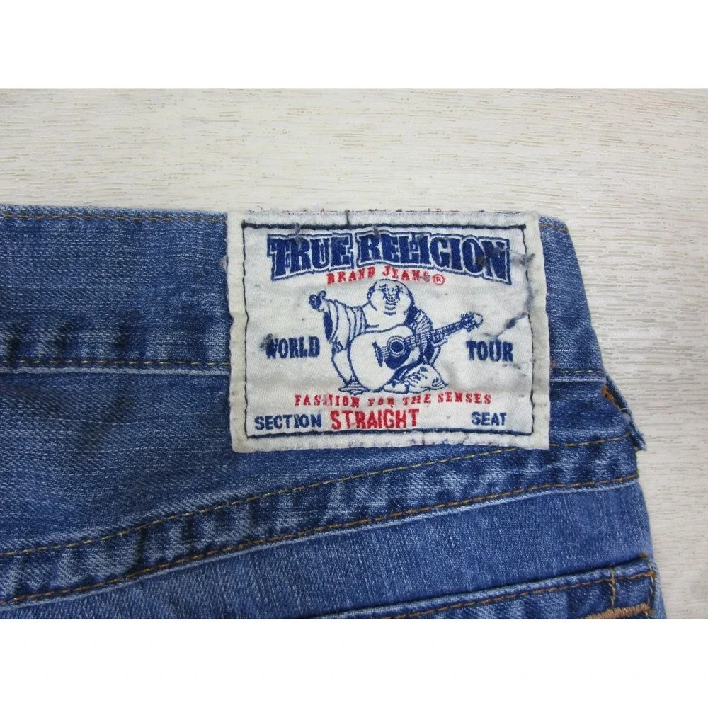 Vintage Y2K True Religion Men's Straight Leg Jeans Size (32x28.5) Flap Pocket